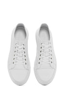 Men's White Lace-up Leather Sneaker | Derimod