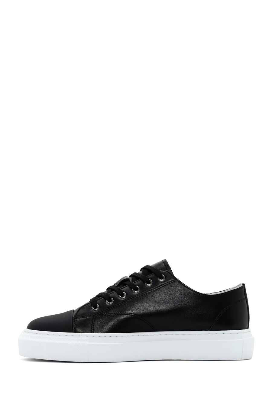 Men's Black Lace-up Leather Sneaker
