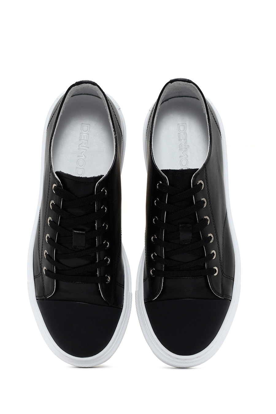 Men's Black Lace-up Leather Sneaker
