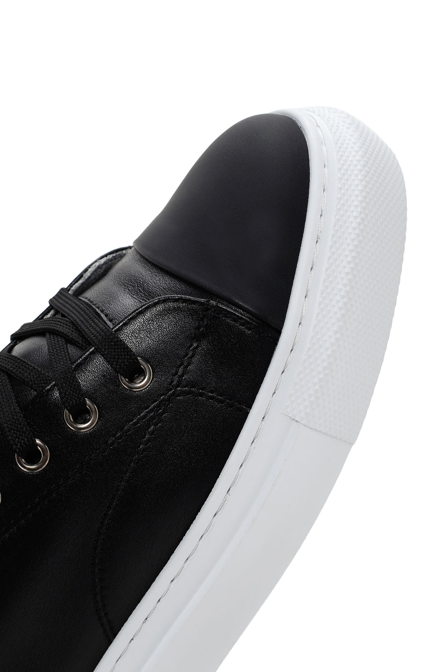 Men's Black Lace-up Leather Sneaker