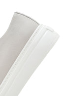 Erkek Beyaz Kalın Tabanlı Bağcıklı Deri Sneaker | Derimod