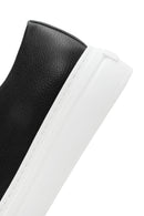 Erkek Siyah Kalın Tabanlı Bağcıklı Deri Sneaker | Derimod