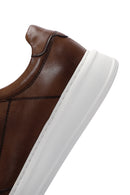 Erkek Taba Kalın Tabanlı Bağcıklı Deri Sneaker | Derimod