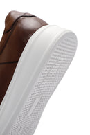 Erkek Taba Kalın Tabanlı Bağcıklı Deri Sneaker | Derimod