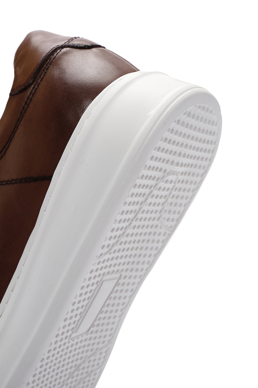 Erkek Taba Kalın Tabanlı Bağcıklı Deri Sneaker