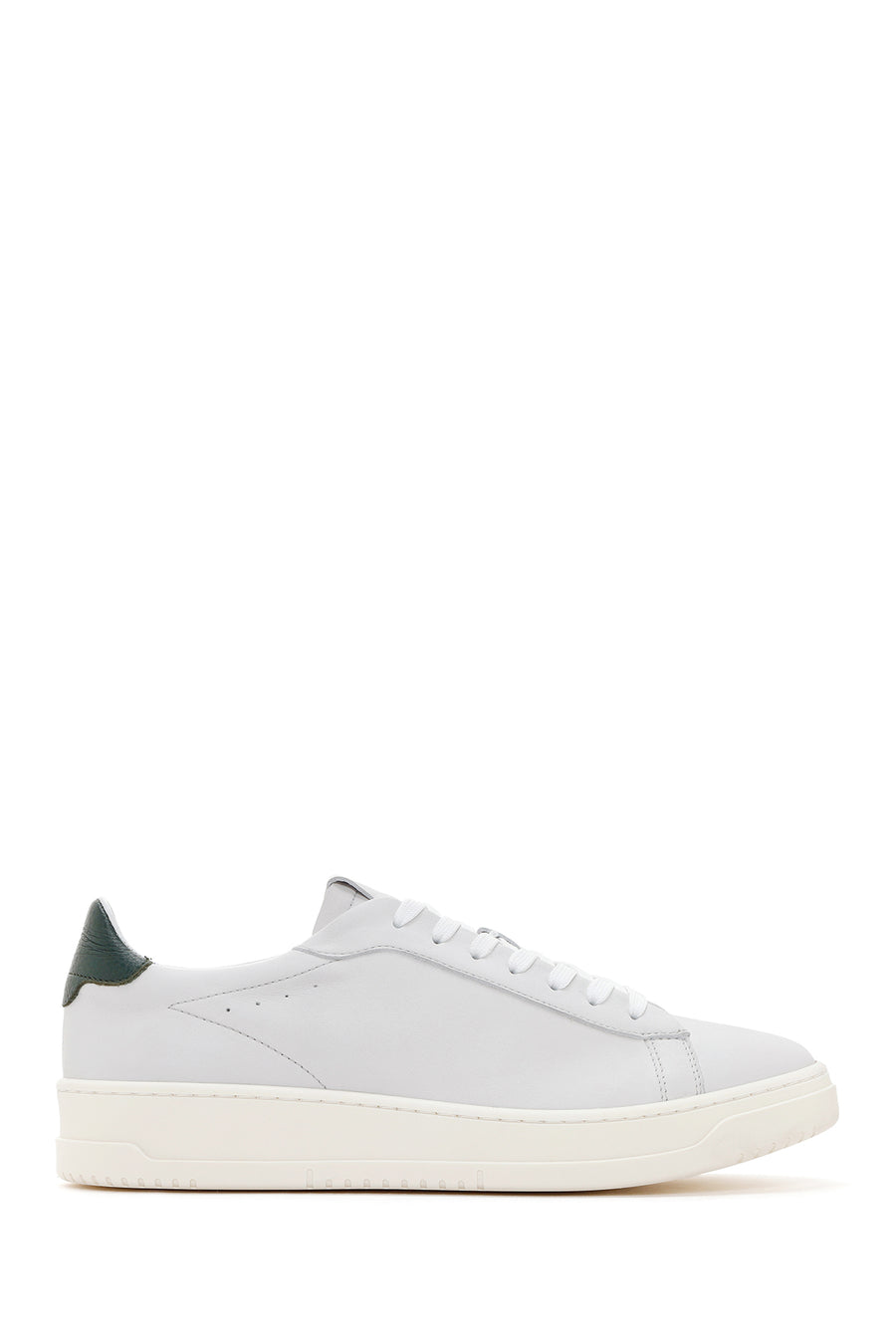 Erkek Beyaz Kalın Tabanlı Bağcıklı Deri Sneaker 24SFD612218 | Derimod