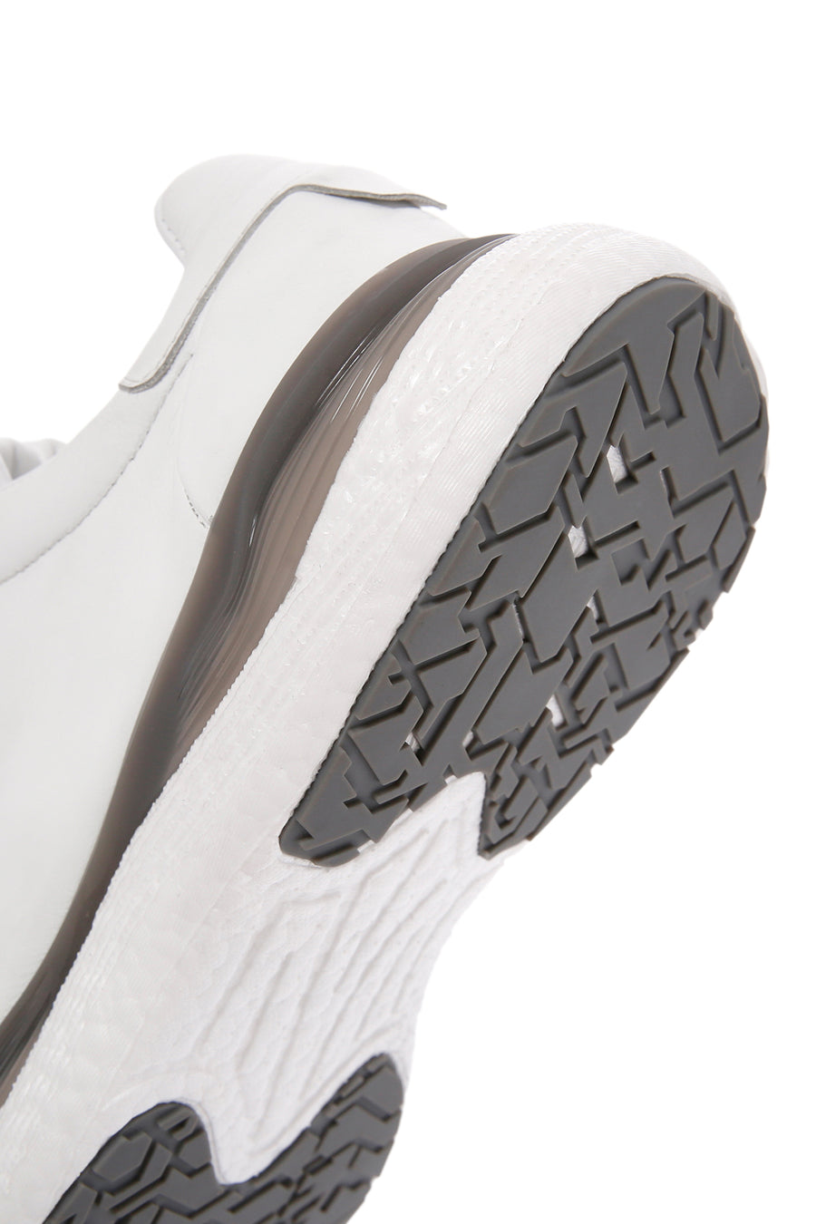 Erkek Beyaz Bağcıklı Kalın Tabanlı Deri Sneaker