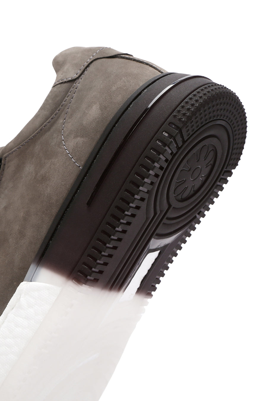 Men's Gray Lace-Up Nubuck Leather Sneaker