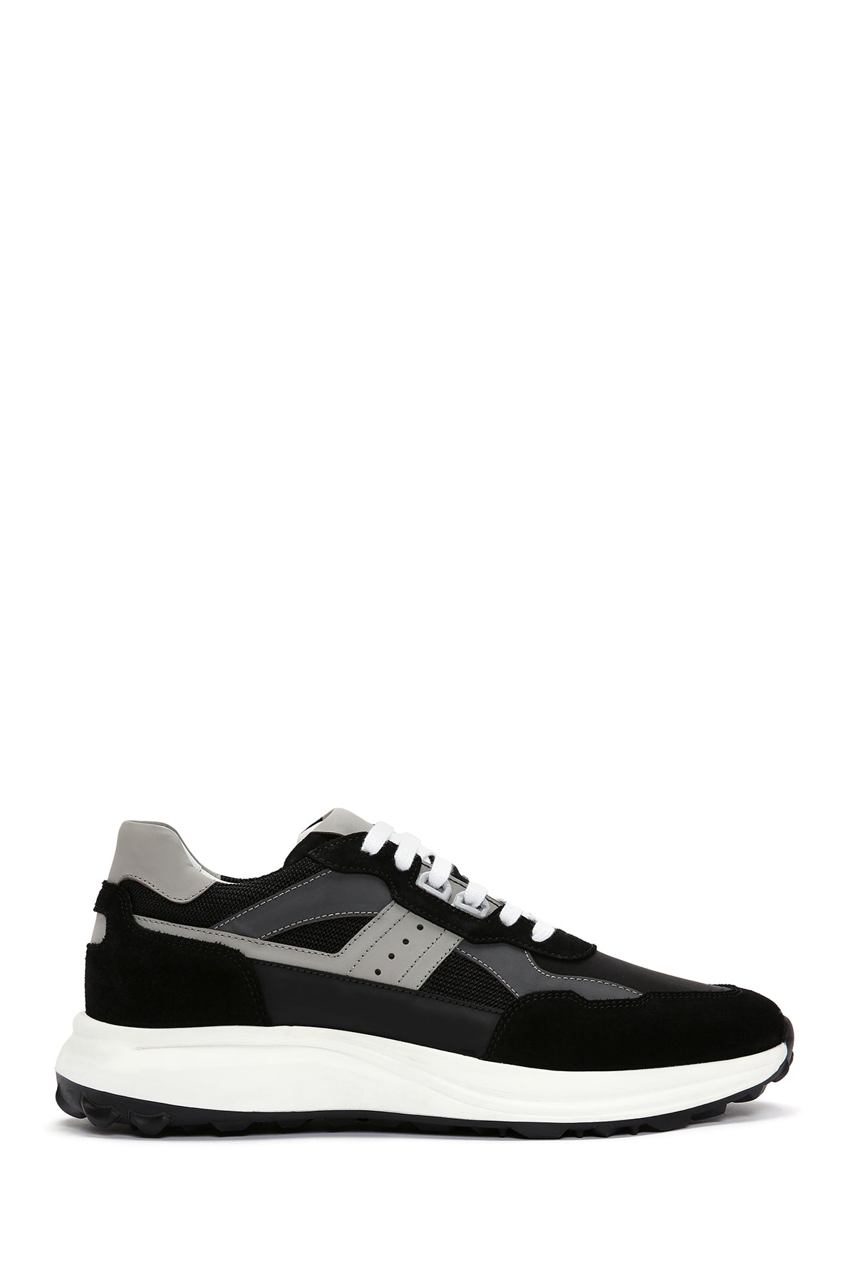
Men's Black Lace-Up Thick Sole Leather Sneaker
 24SFD613314 | Derimod