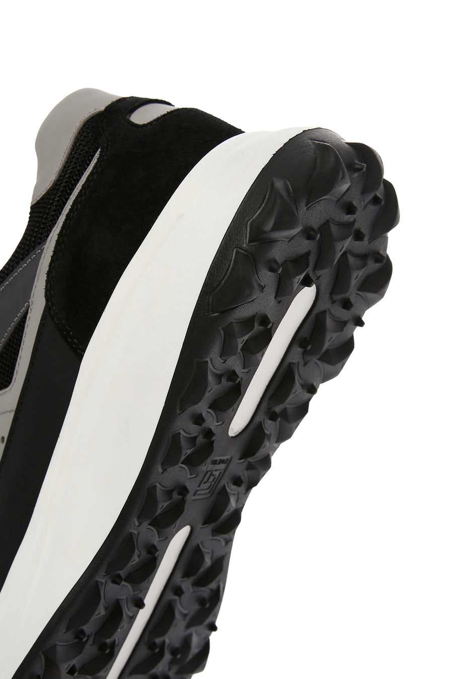 
Men's Black Lace-Up Thick Sole Leather Sneaker
