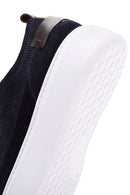 Men's Navy Blue Lace-Up Thick Soled Suede Leather Sneaker | Derimod