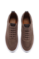 Men's Mink Lace-Up Thick Soled Suede Leather Sneaker | Derimod