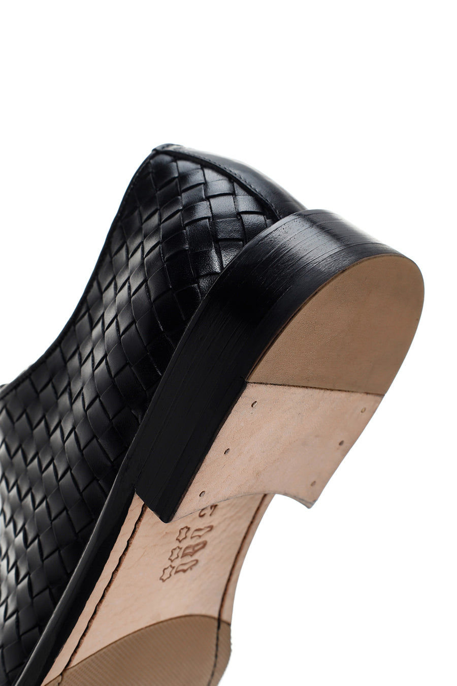 Men's Black Lace-Up Knitted Leather Classic Shoes