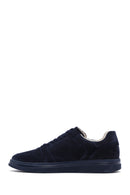 Men's Navy Blue Lace-up Suede Leather Sneaker | Derimod