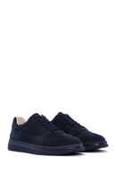 Men's Navy Blue Lace-up Suede Leather Sneaker | Derimod
