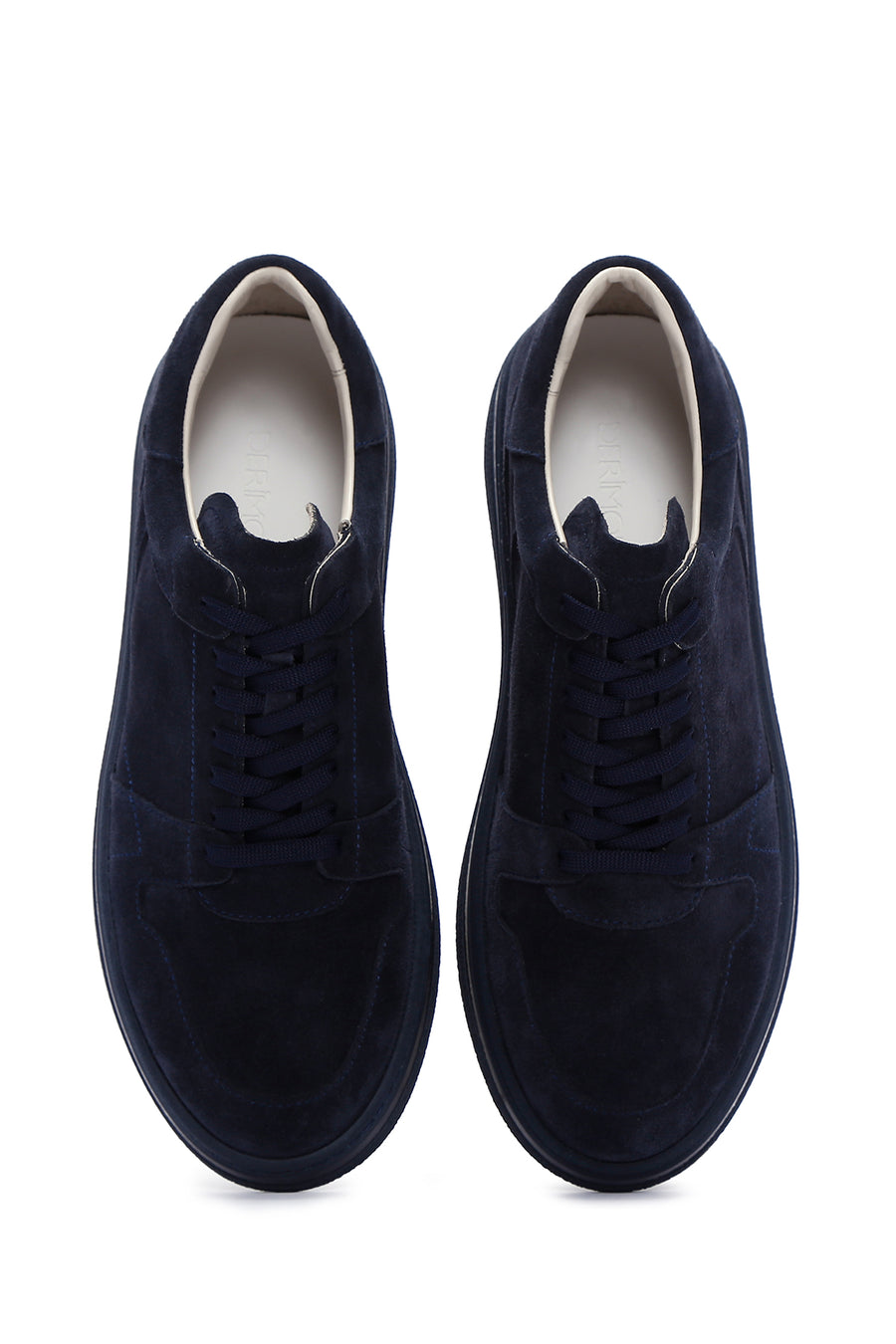 Erkek Lacivert Bağcıklı Süet Deri Sneaker