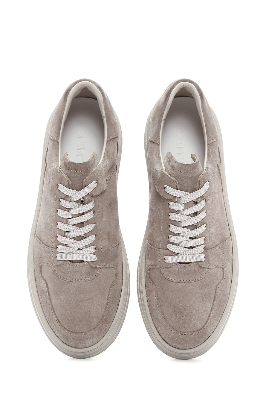 Erkek Vizon Bağcıklı Süet Deri Sneaker
