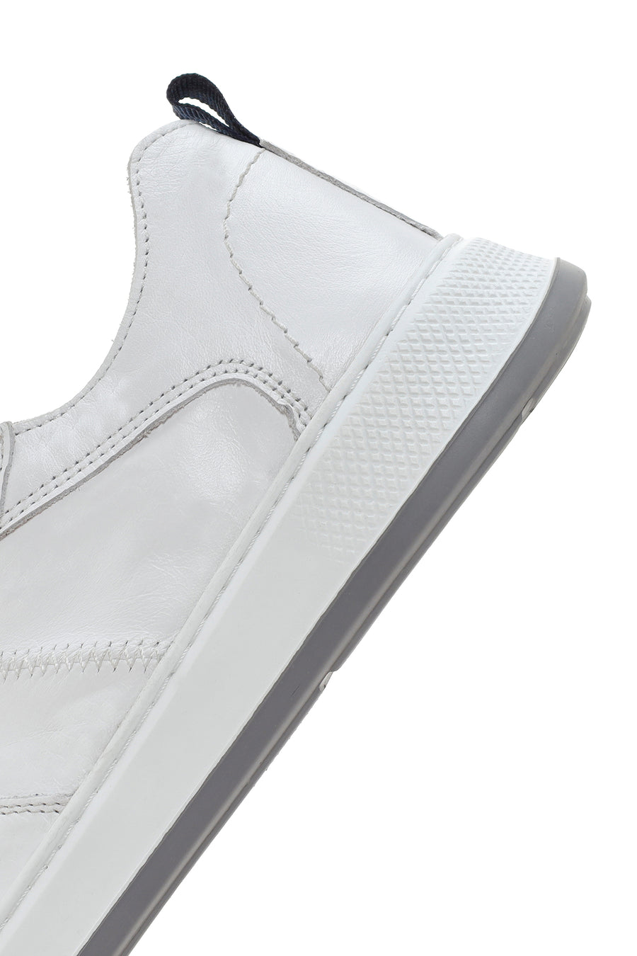 Men's White Lace-up Leather Sneaker