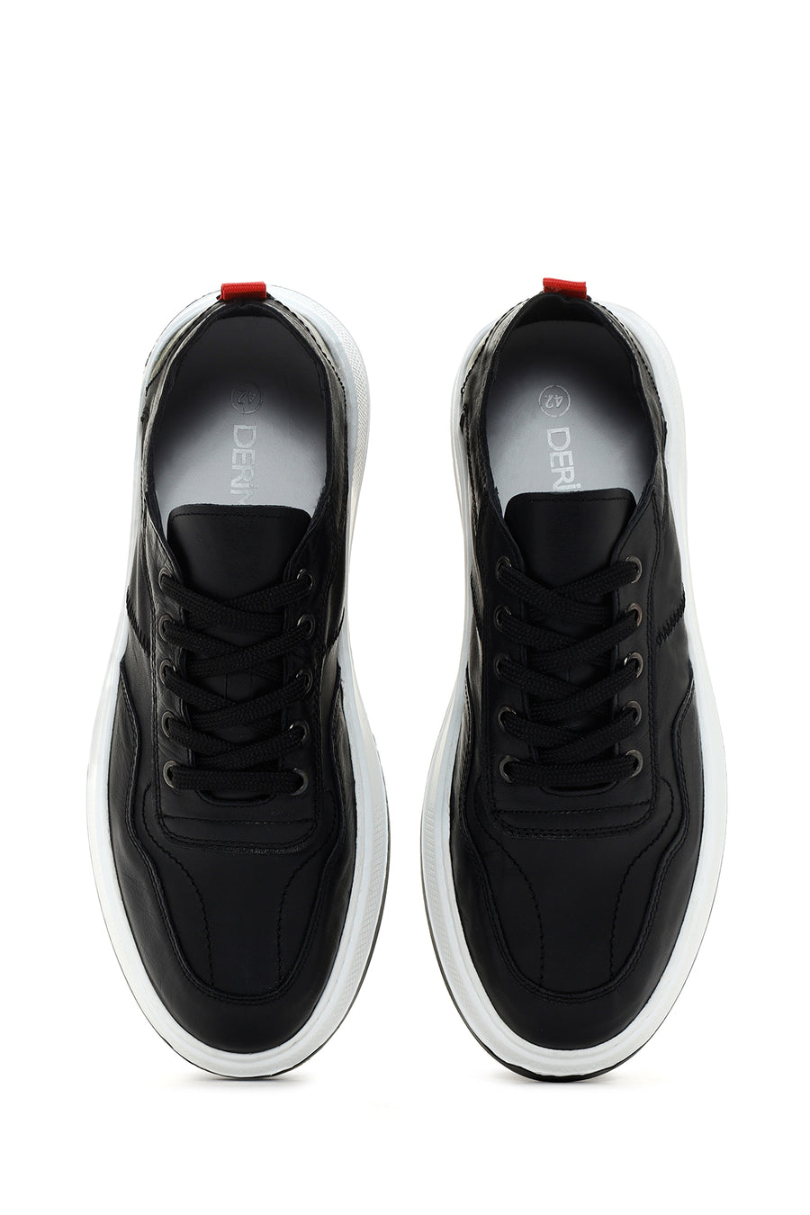 Men's Black Lace-up Leather Sneaker