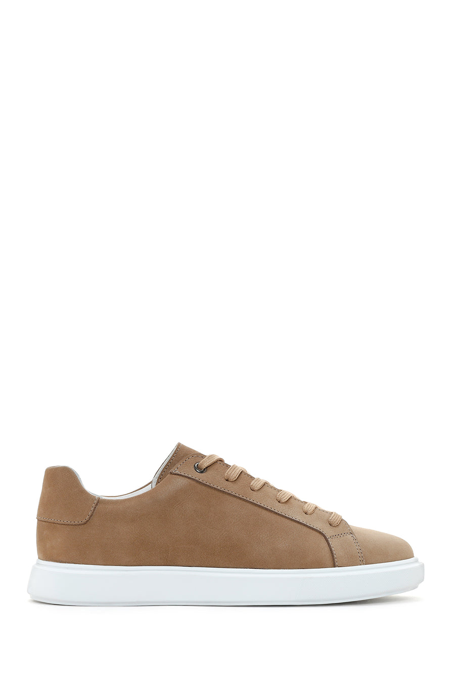 Erkek Vizon Bağcıklı Nubuk Deri Sneaker 24SFD6161V3 | Derimod