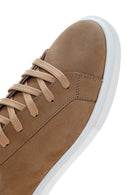 Erkek Vizon Bağcıklı Nubuk Deri Sneaker | Derimod