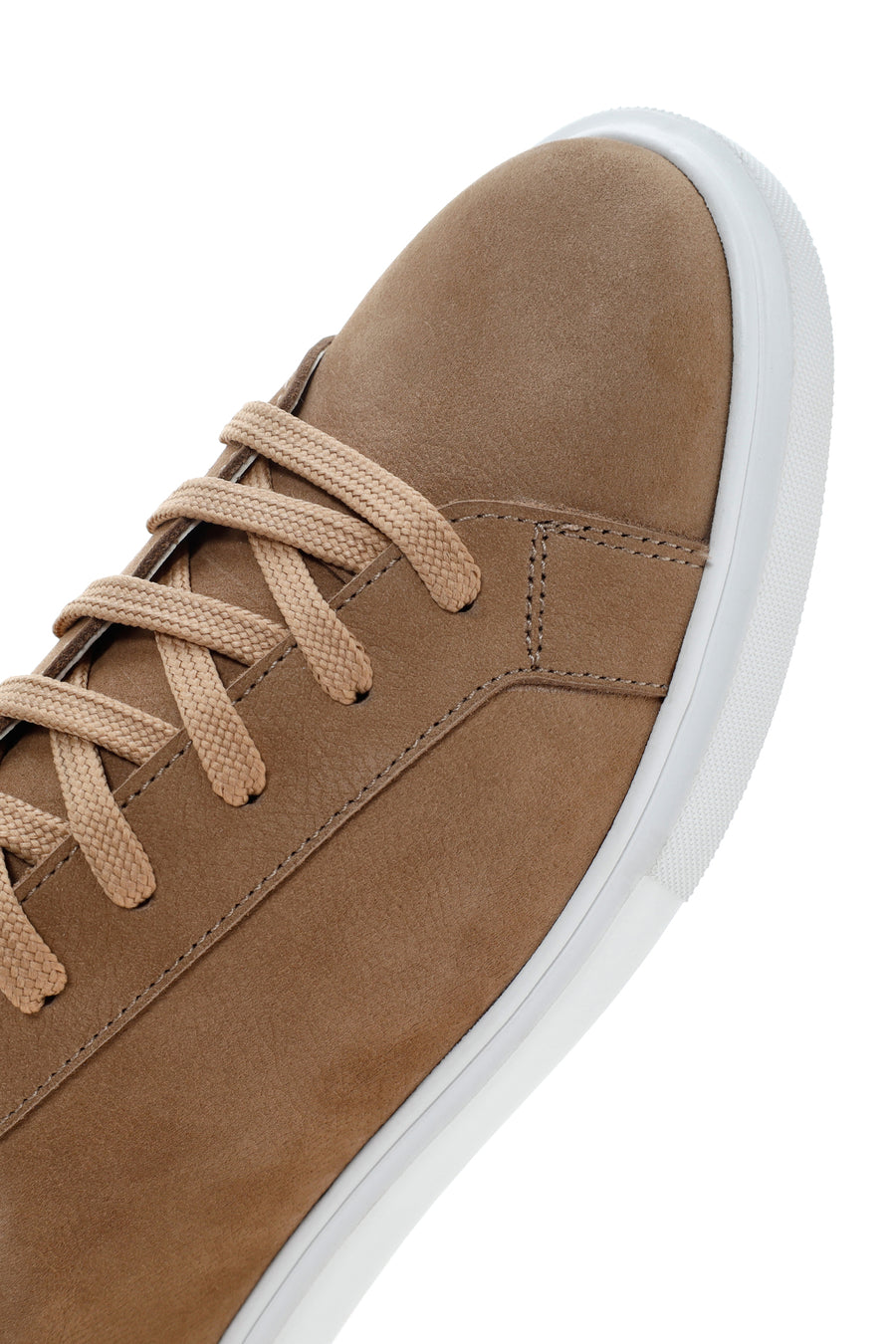 Erkek Vizon Bağcıklı Nubuk Deri Sneaker