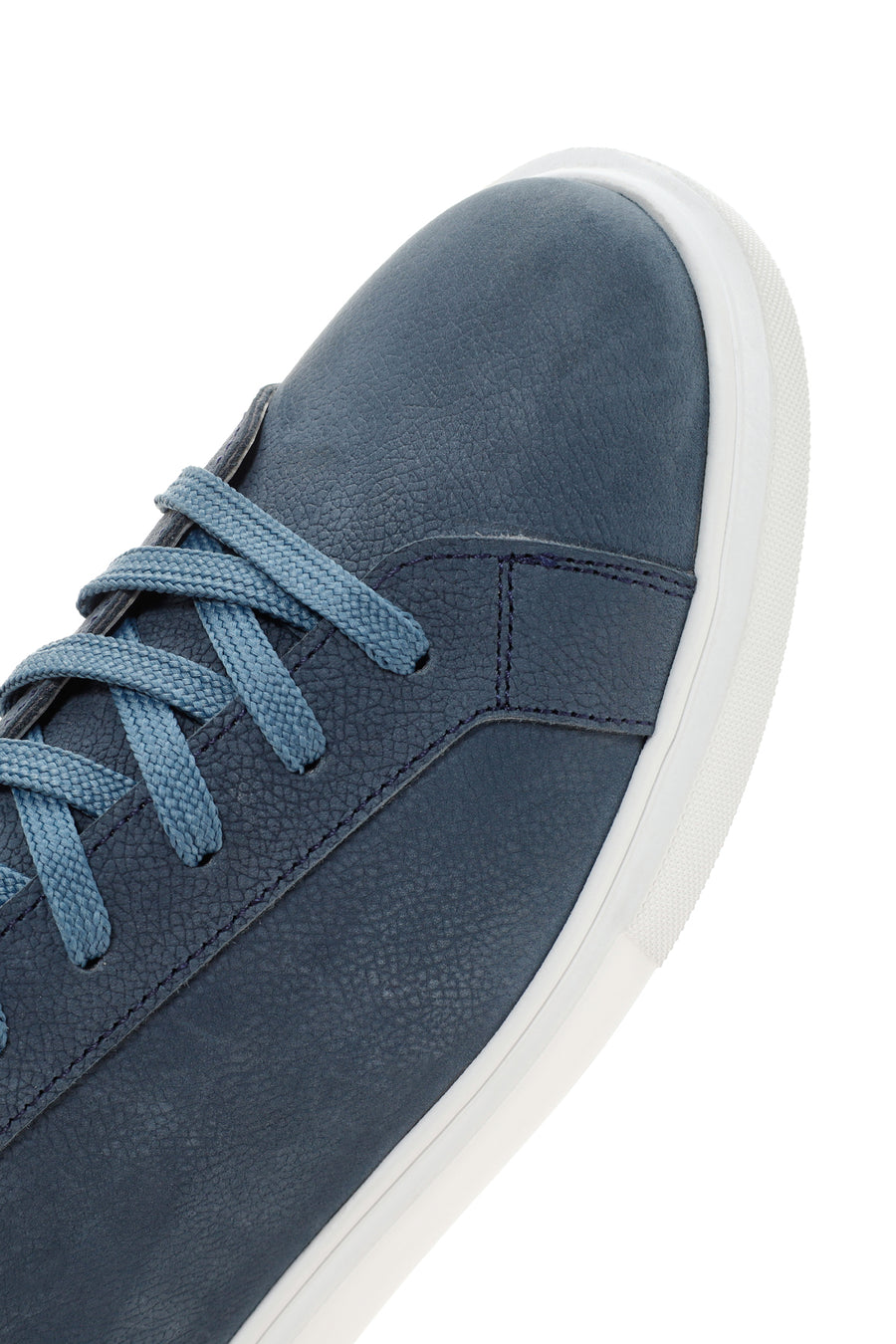 Erkek Lacivert Bağcıklı Nubuk Deri Sneaker