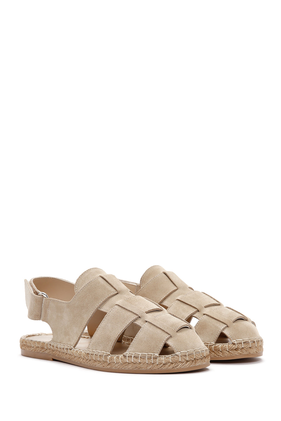 Men's Beige Suede Leather Sandals