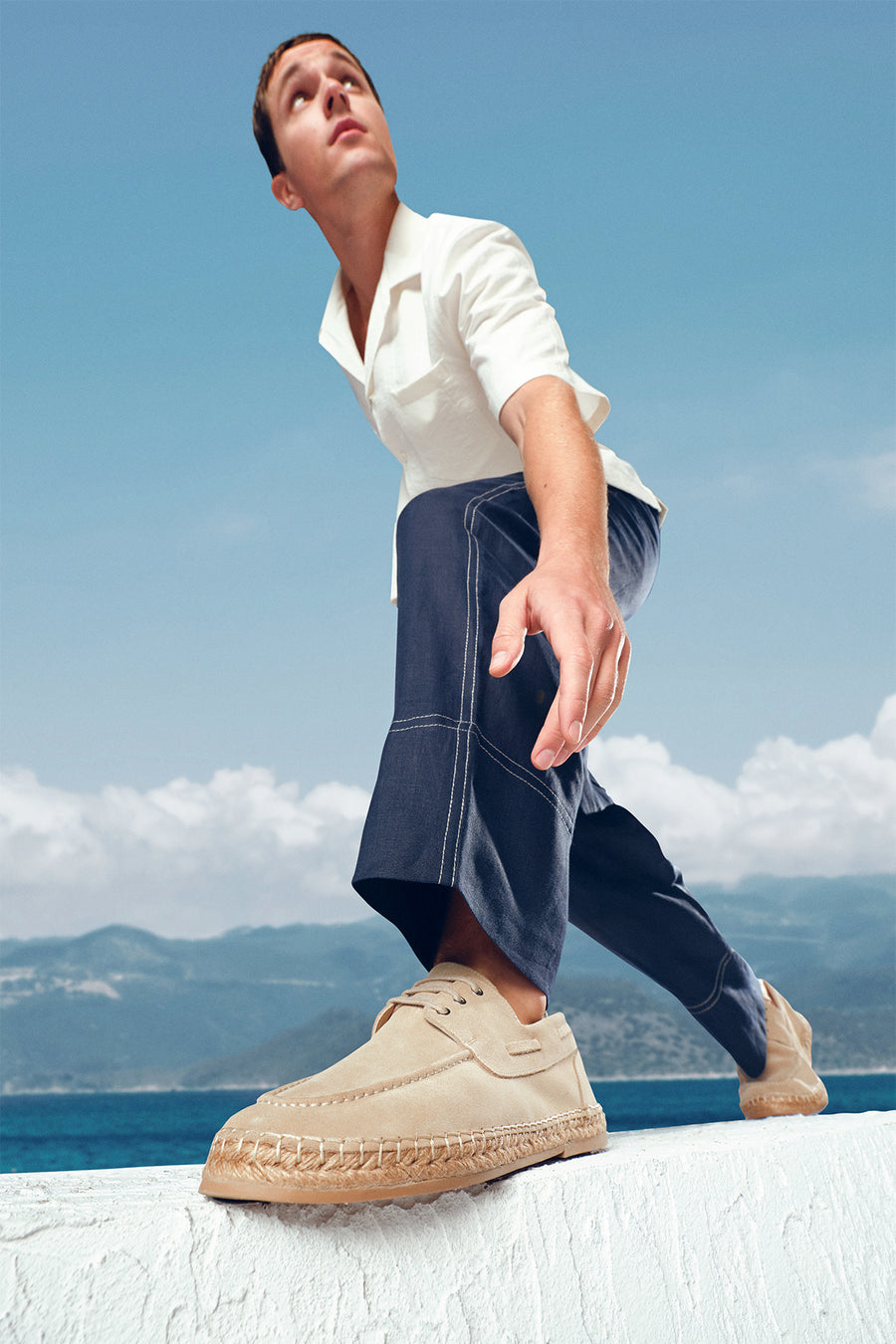 Men's Beige Suede Leather Espadrille 24SFD616410 | Derimod