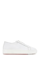 Men's White Lace-up Leather Sneaker | Derimod