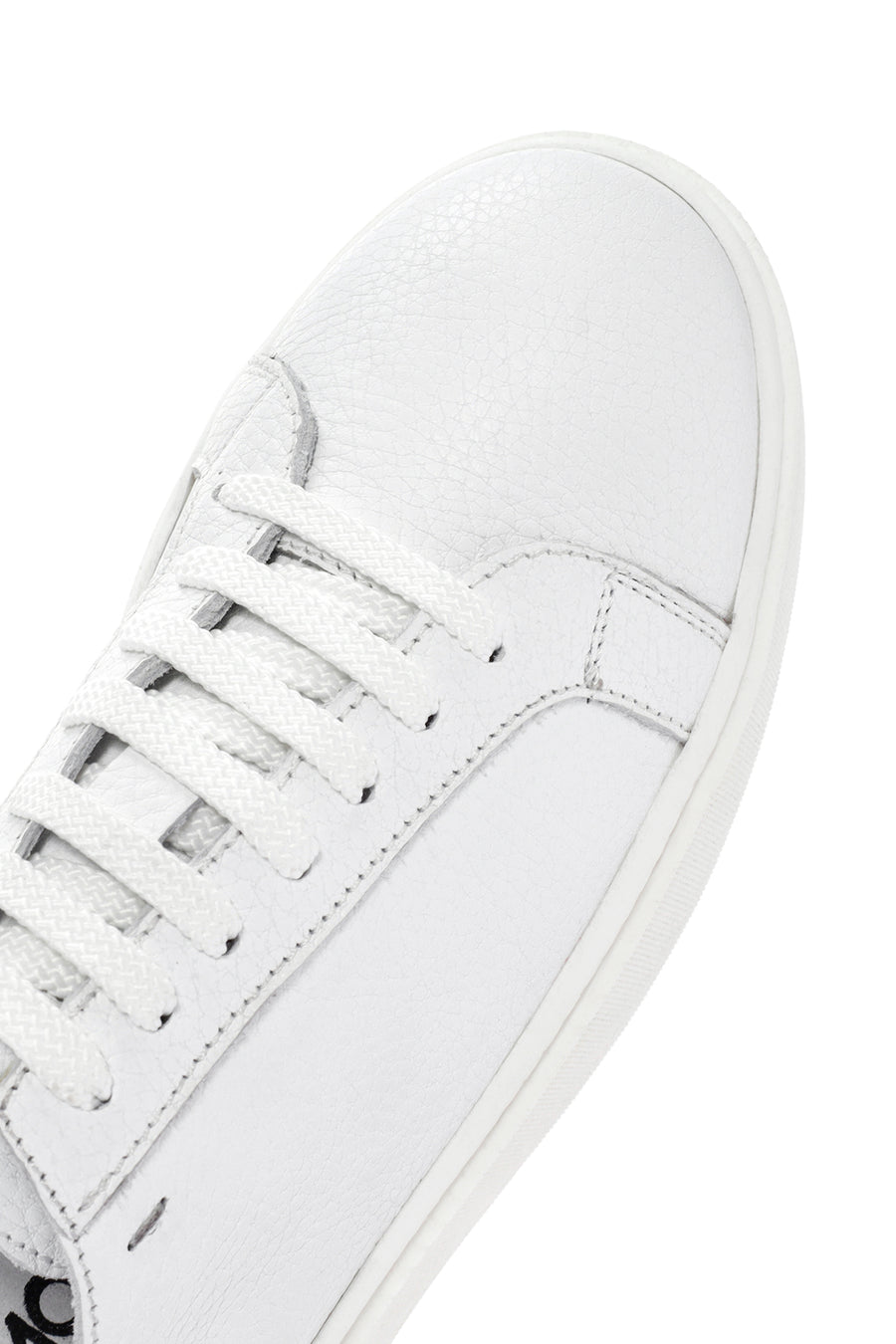 Men's White Lace-up Leather Sneaker