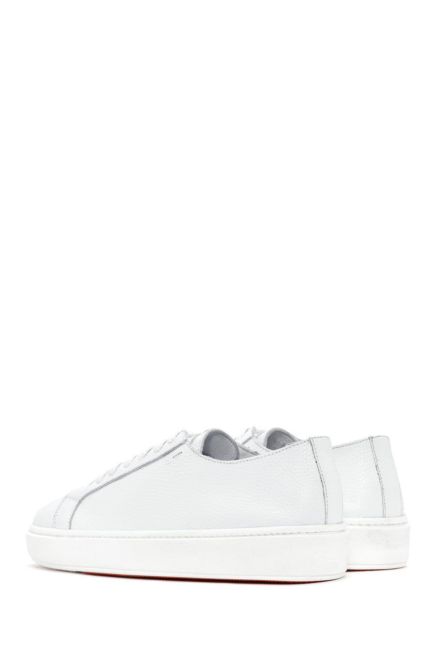 Men's White Lace-up Leather Sneaker