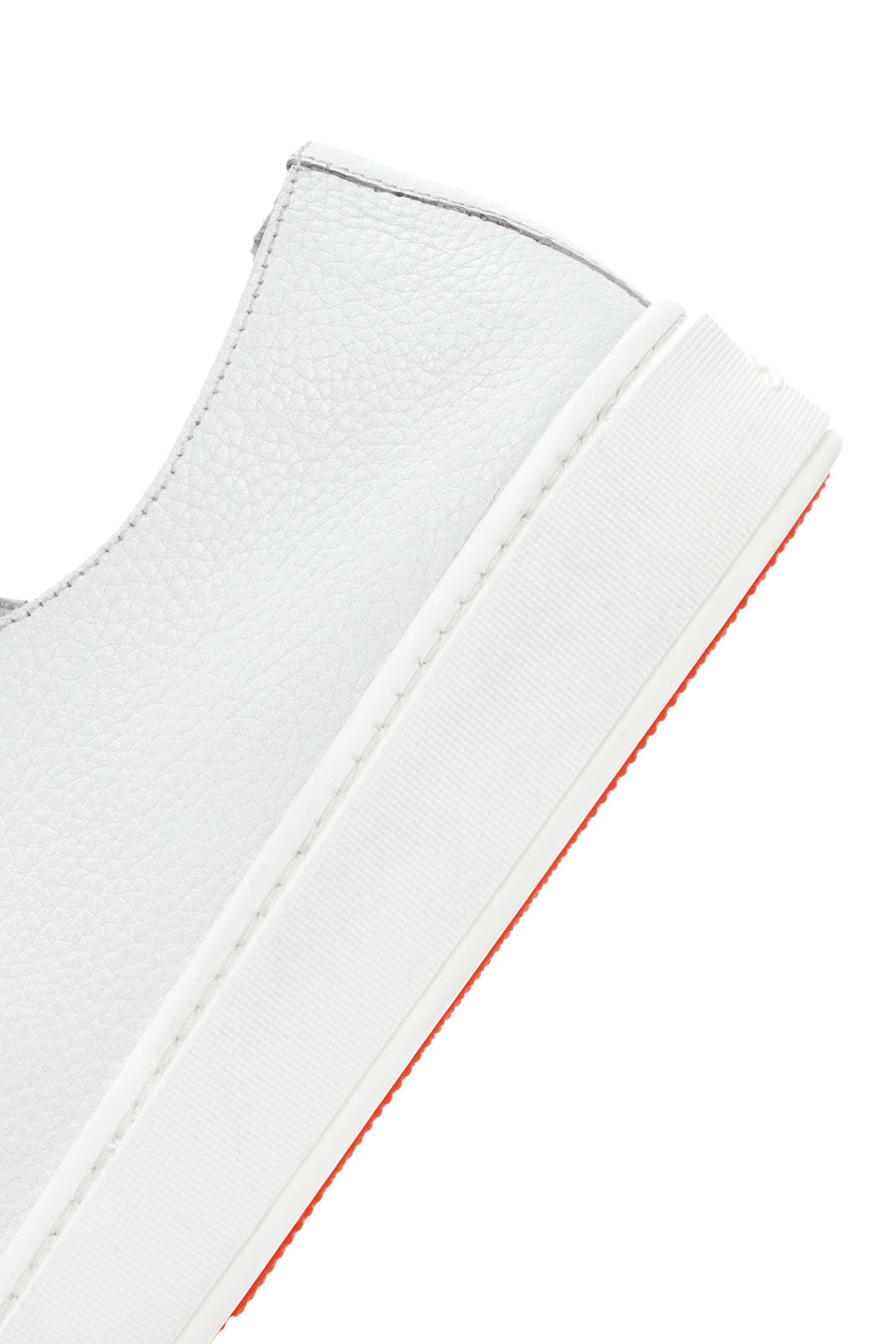 Men's White Lace-up Leather Sneaker