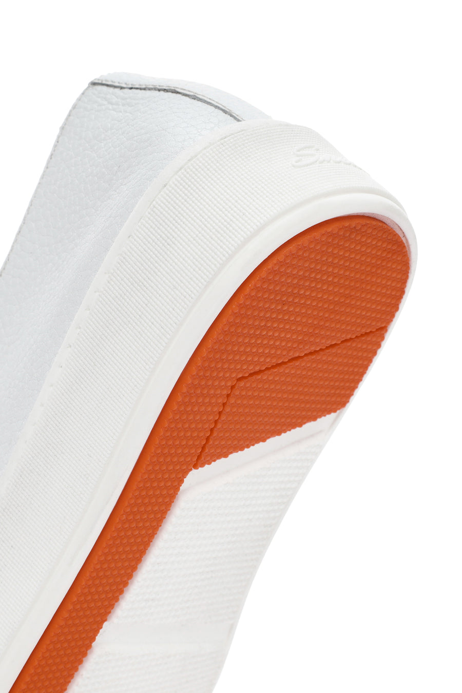 Men's White Lace-up Leather Sneaker