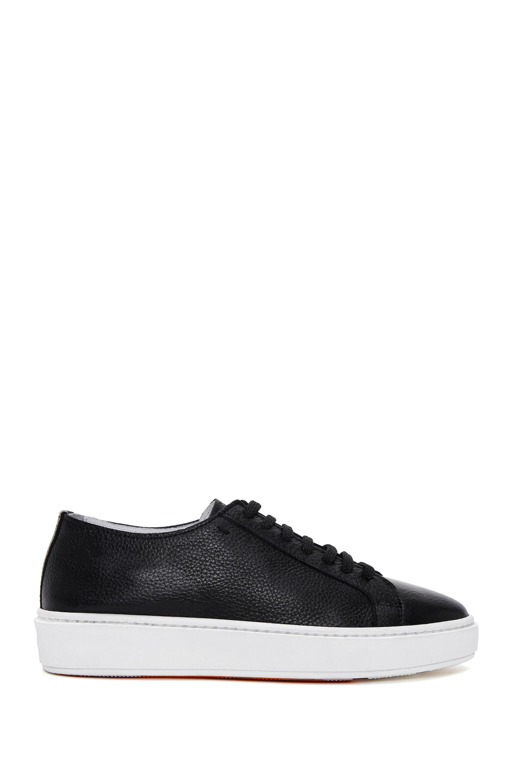 Erkek Siyah Bağcıklı Deri Sneaker