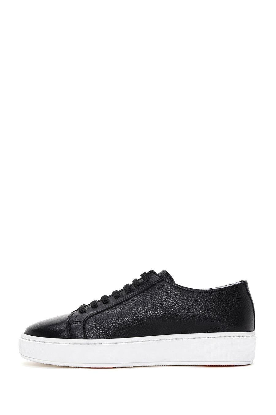 Men's Black Lace-up Leather Sneaker