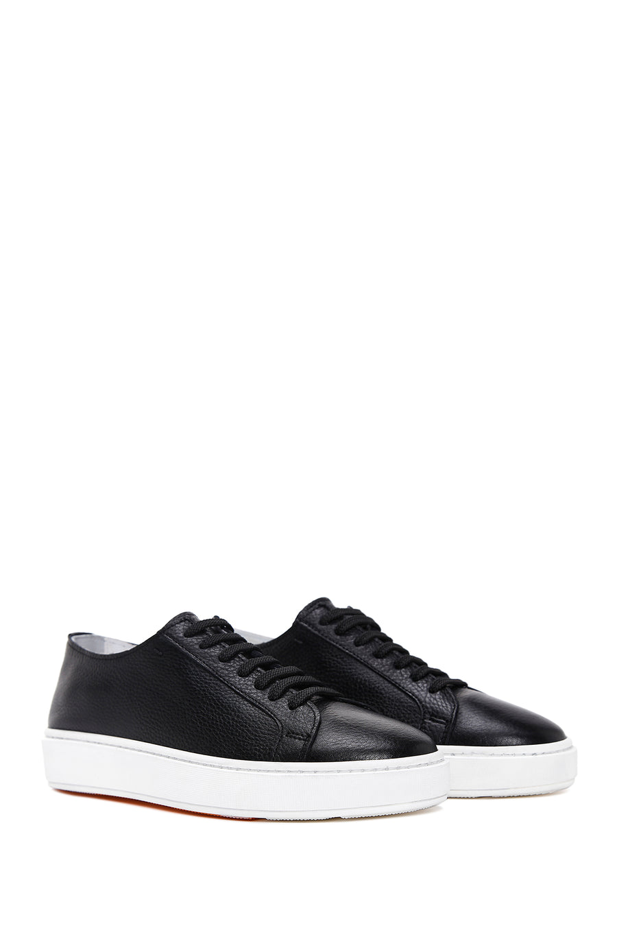 Men's Black Lace-up Leather Sneaker