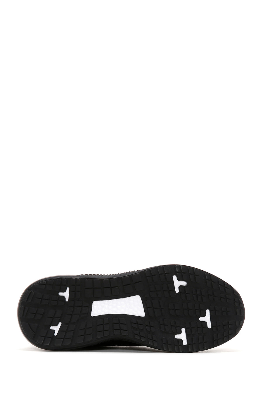 Men's Black Lace-up Thick-Sole Leather Casual Sneaker