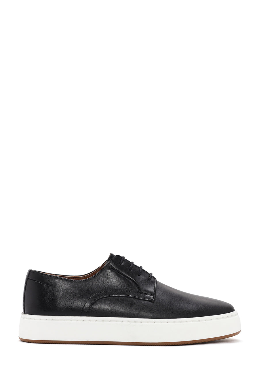 Erkek Siyah Bağcıklı Deri Sneaker 24SFD620718 | Derimod