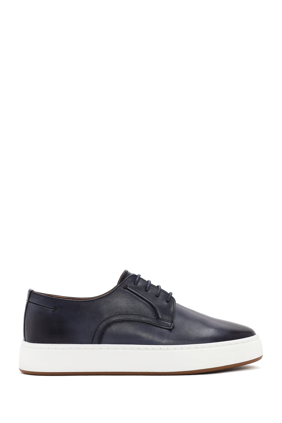 Men's Navy Blue Lace-Up Leather Sneaker 24SFD620718 | Derimod