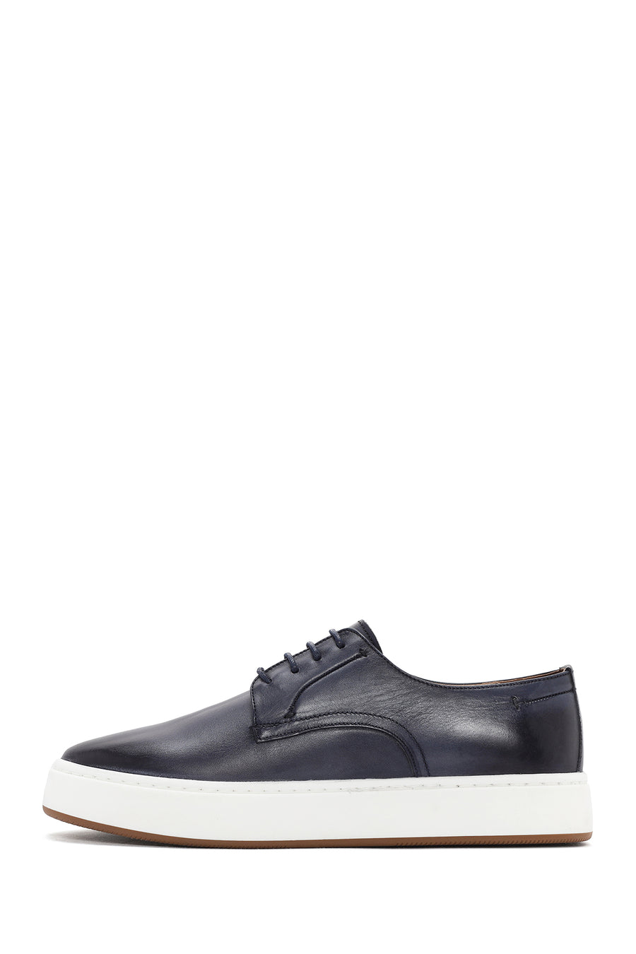 Men's Navy Blue Lace-Up Leather Sneaker