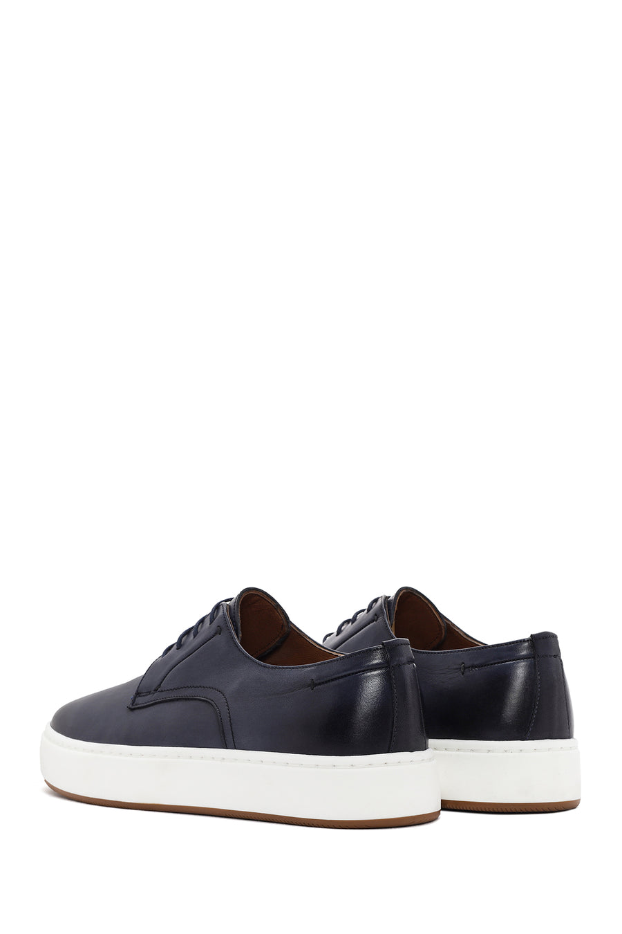Men's Navy Blue Lace-Up Leather Sneaker