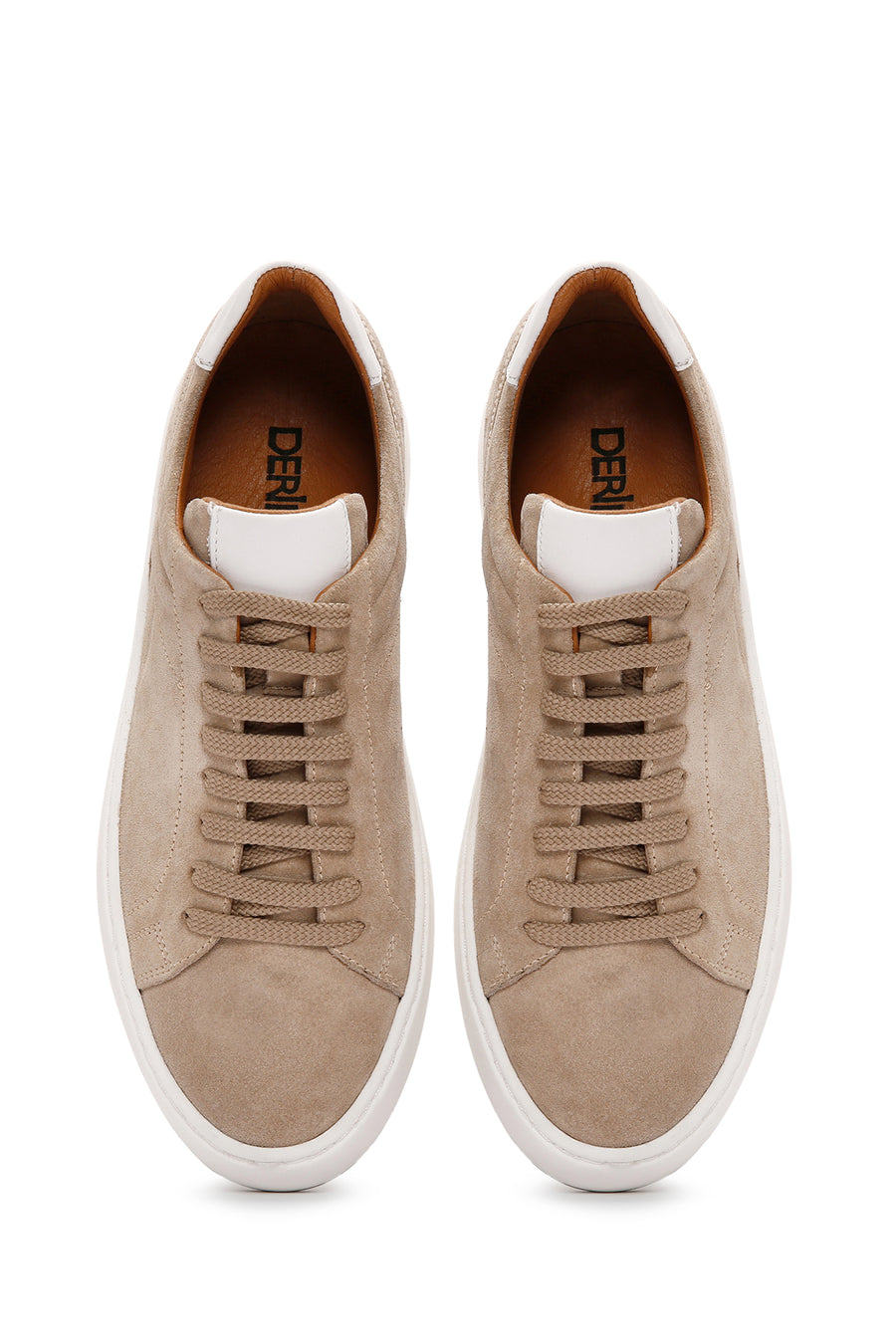 Men's Beige Lace-up Suede Leather Sneaker
