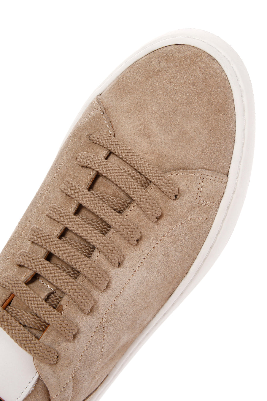 Men's Beige Lace-up Suede Leather Sneaker