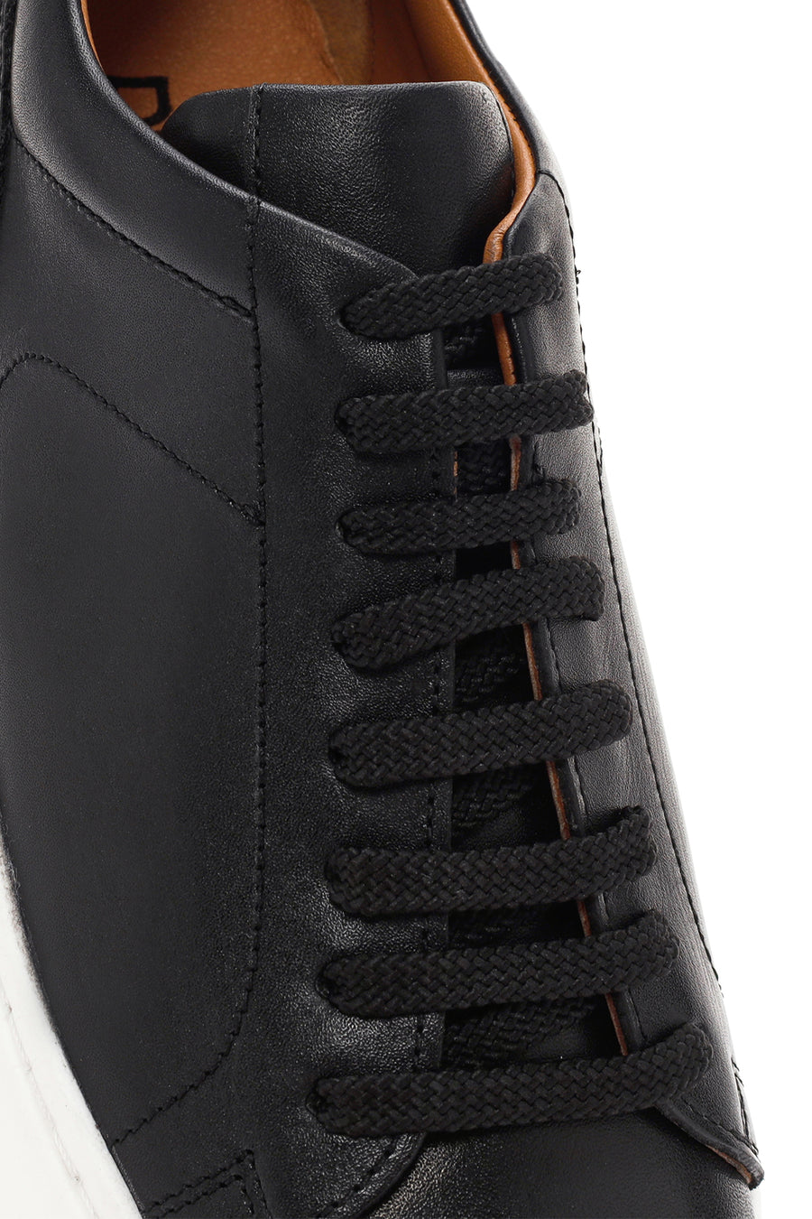 Men's Black Lace-up Leather Sneaker