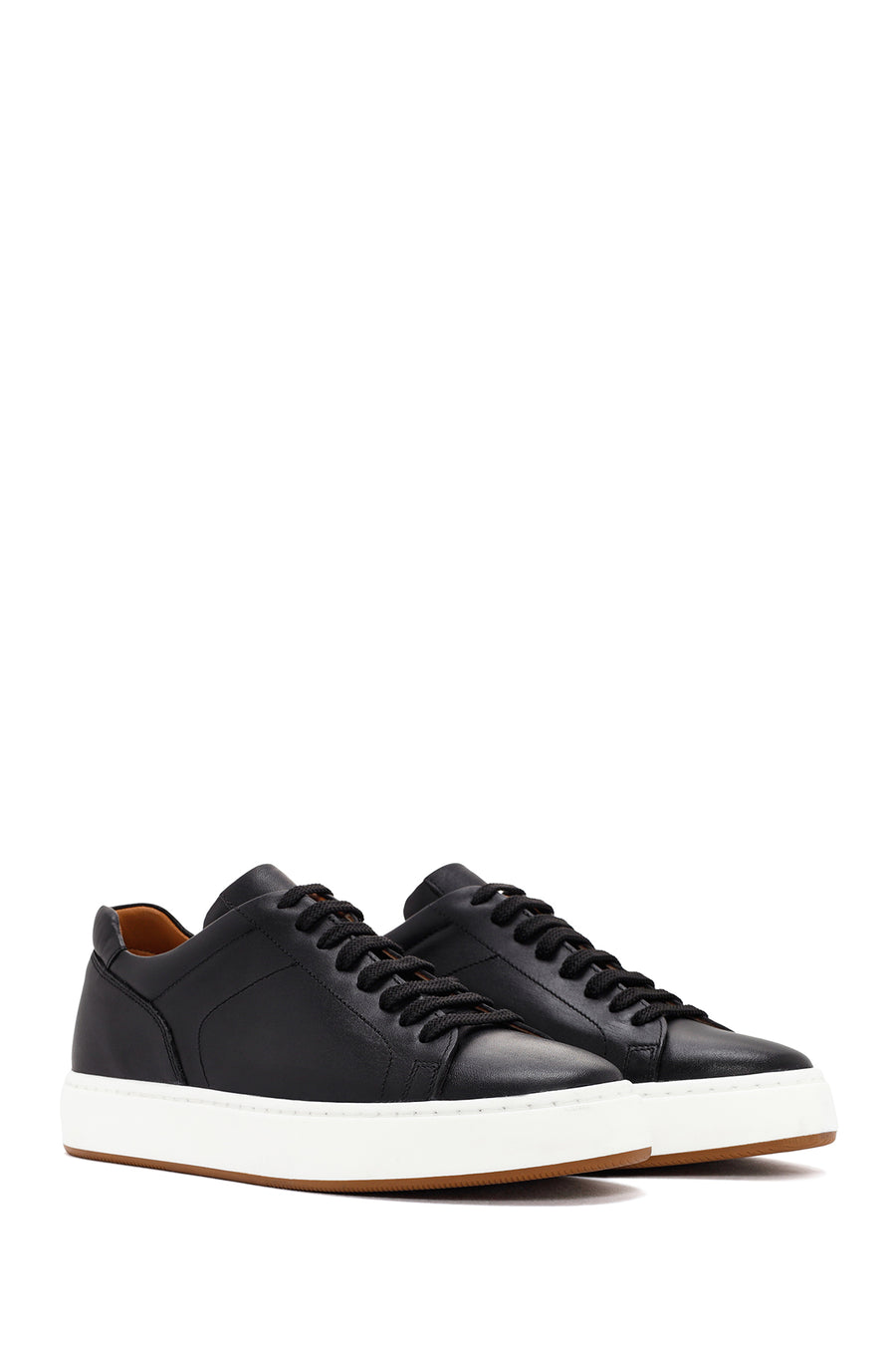 Men's Black Lace-up Leather Sneaker