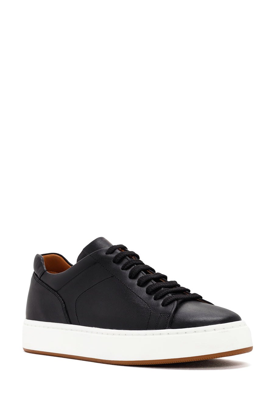 Men's Black Lace-up Leather Sneaker