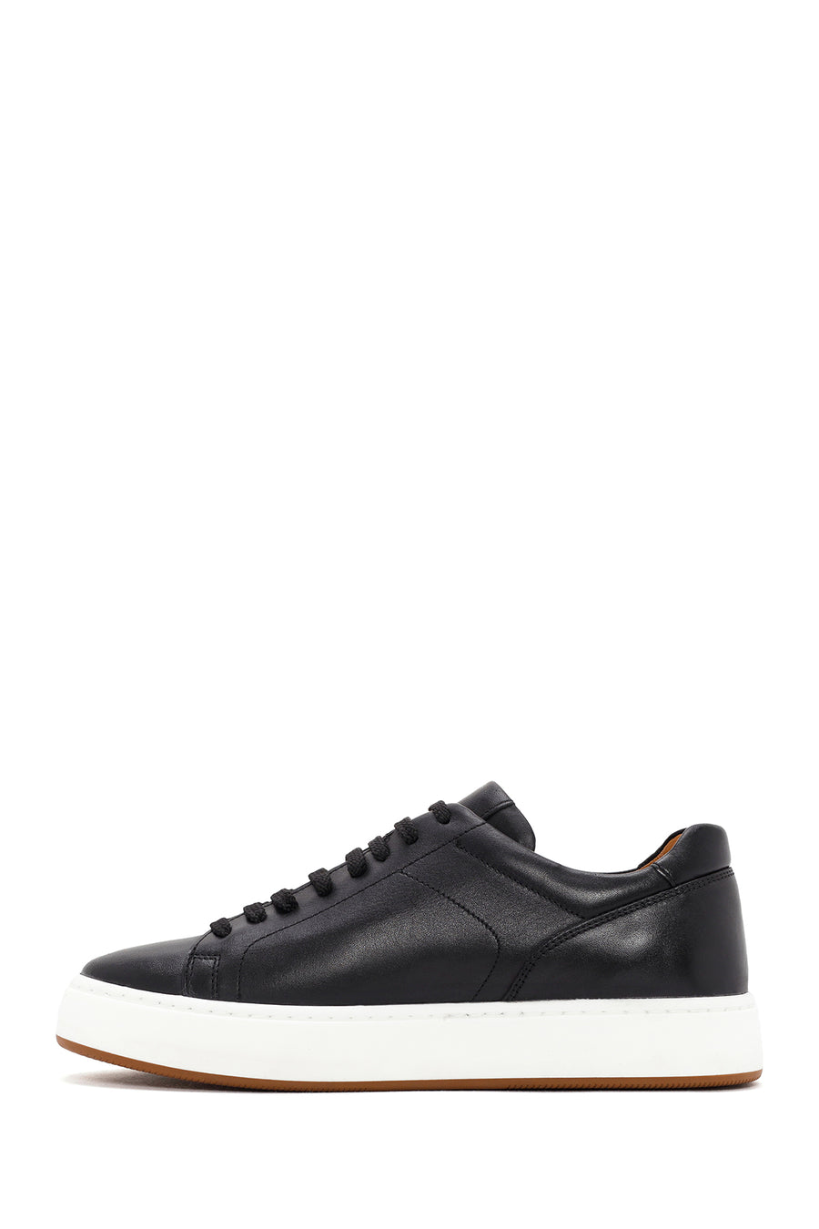 Men's Black Lace-up Leather Sneaker