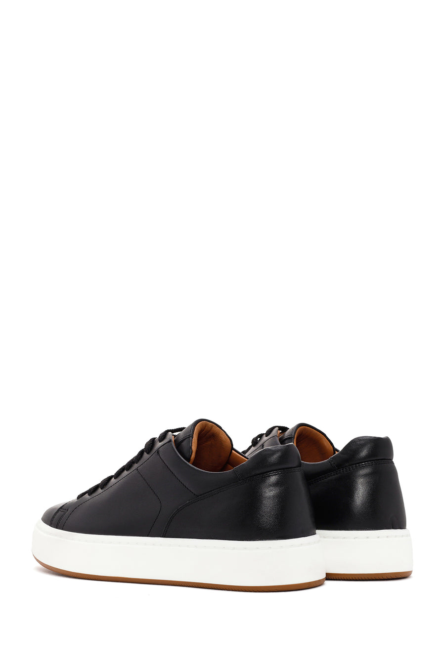 Men's Black Lace-up Leather Sneaker