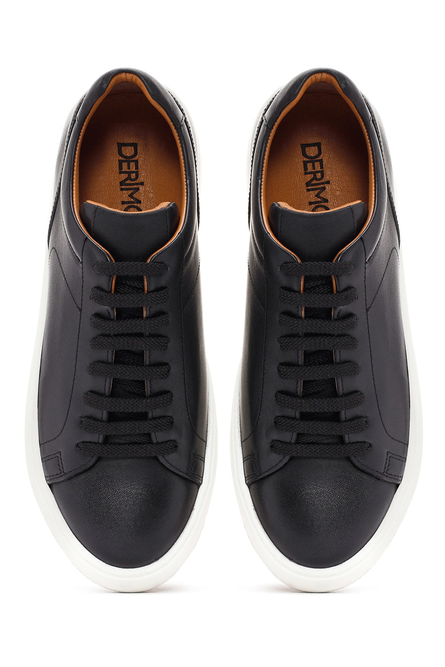 Men's Black Lace-up Leather Sneaker